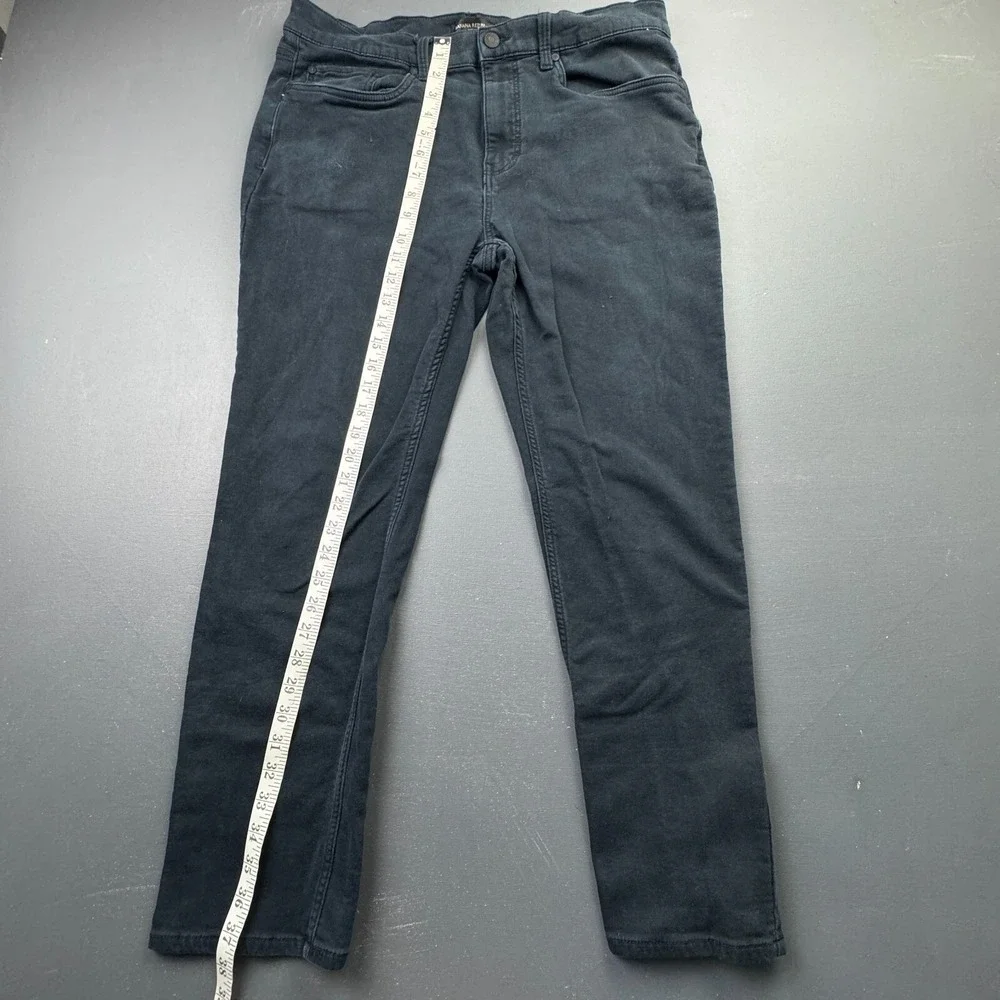 Banana Republic Men's Size 36x30 Black Straight Fit Stretch Pants Classic Casual